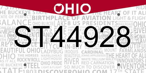 ST44928 Ohio License Plate