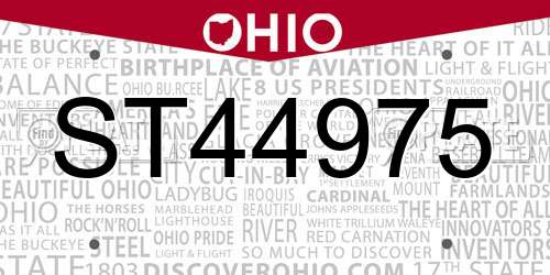 ST44975 Ohio License Plate