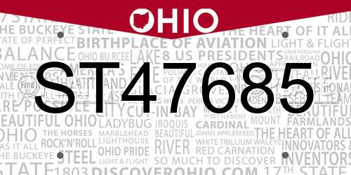 ST47685 Ohio License Plate
