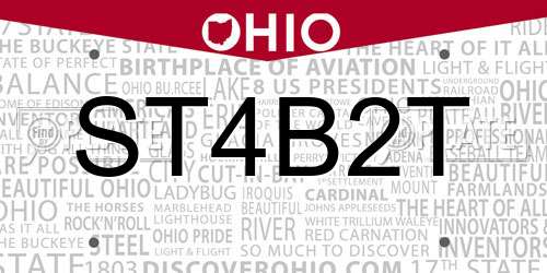ST4B2T Ohio License Plate