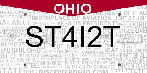 ST4I2T Ohio License Plate
