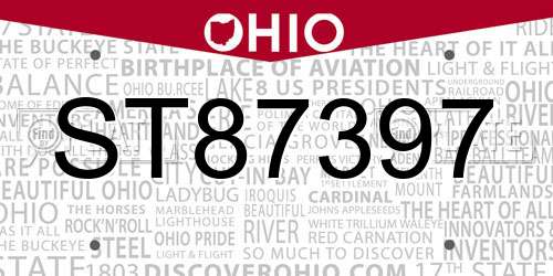 ST87397 Ohio License Plate