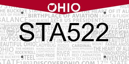 STA522 Ohio License Plate