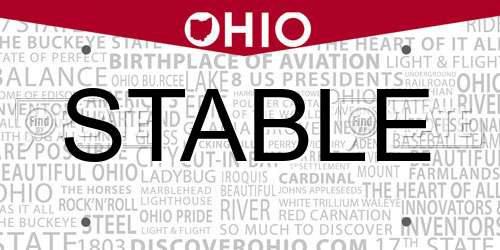 STABLE Ohio License Plate