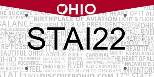 STAI22 Ohio License Plate