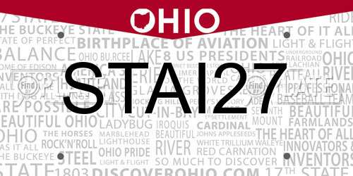 STAI27 Ohio License Plate