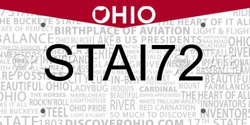 STAI72 Ohio License Plate