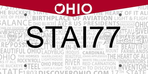 STAI77 Ohio License Plate