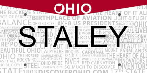 STALEY Ohio License Plate