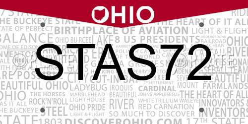 STAS72 Ohio License Plate