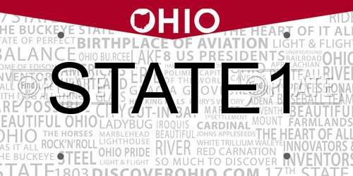STATE1 Ohio License Plate