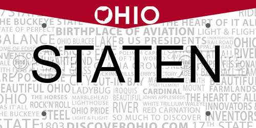 STATEN Ohio License Plate