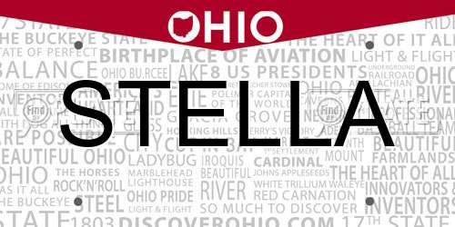 STELLA Ohio License Plate