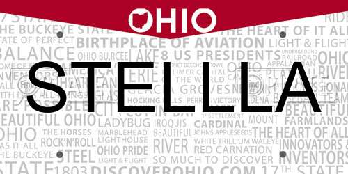 STELLLA Ohio License Plate