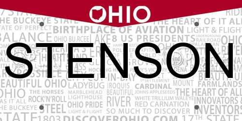 STENSON Ohio License Plate