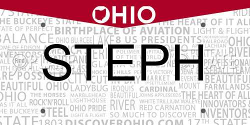 STEPH Ohio License Plate