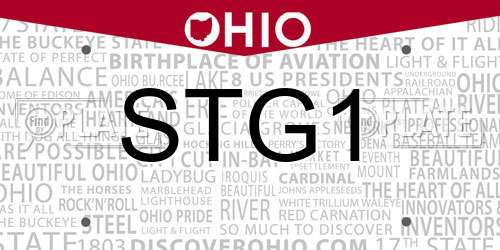 STG1 Ohio License Plate