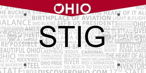 STIG Ohio License Plate