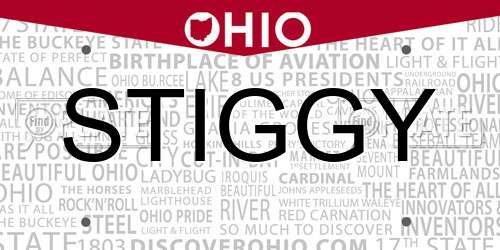 STIGGY Ohio License Plate