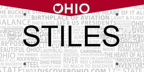 STILES Ohio License Plate