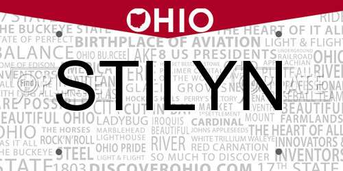 STILYN Ohio License Plate