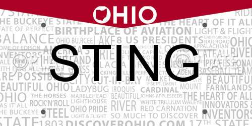 STING Ohio License Plate