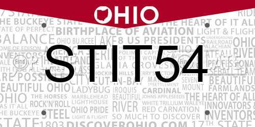 STIT54 Ohio License Plate