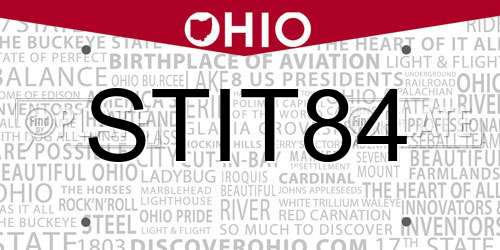 STIT84 Ohio License Plate