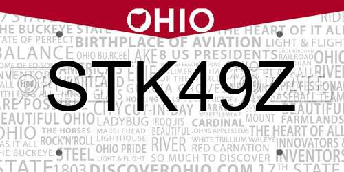 STK49Z Ohio License Plate
