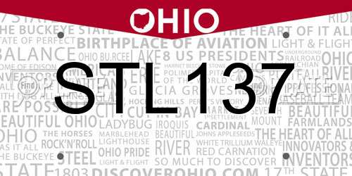 STL137 Ohio License Plate
