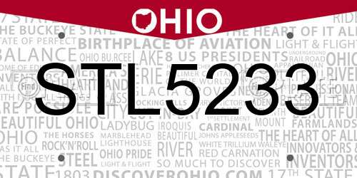 STL5233 Ohio License Plate