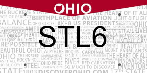 STL6 Ohio License Plate