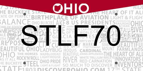 STLF70 Ohio License Plate