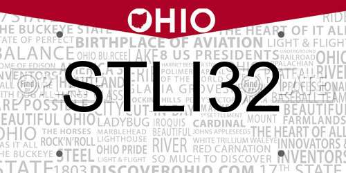 STLI32 Ohio License Plate