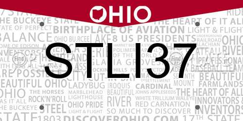 STLI37 Ohio License Plate