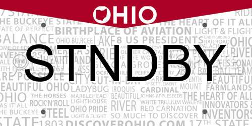 STNDBY Ohio License Plate