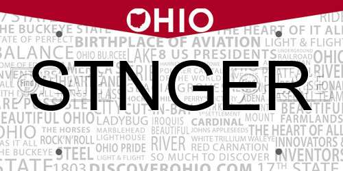 STNGER Ohio License Plate