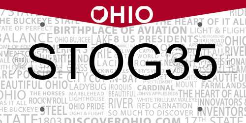 STOG35 Ohio License Plate