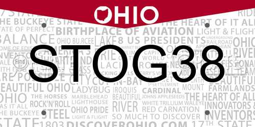 STOG38 Ohio License Plate