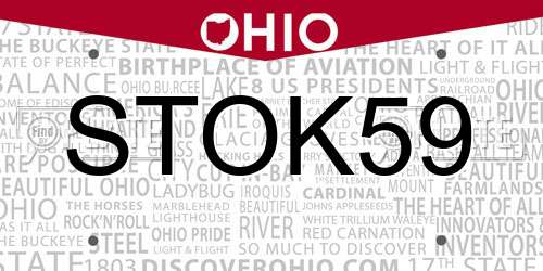 STOK59 Ohio License Plate