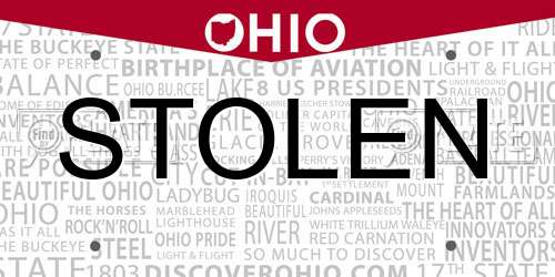 STOLEN Ohio License Plate