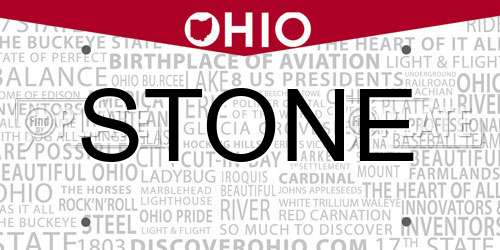 STONE Ohio License Plate