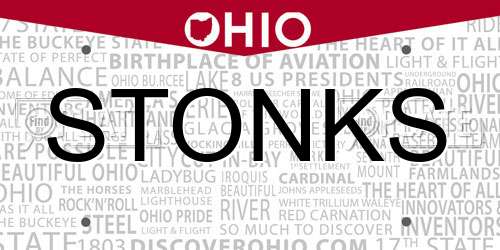 STONKS Ohio License Plate
