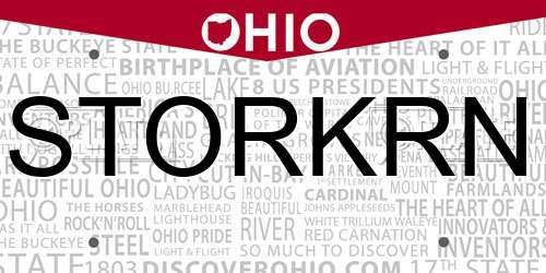 STORKRN Ohio License Plate
