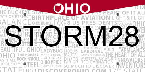 STORM28 Ohio License Plate
