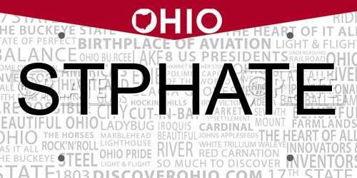 STPHATE Ohio License Plate