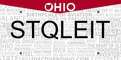 STQLEIT Ohio License Plate