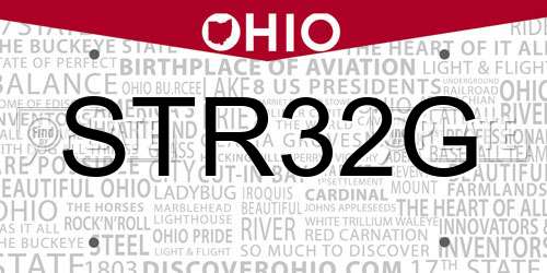 STR32G Ohio License Plate