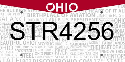 STR4256 Ohio License Plate