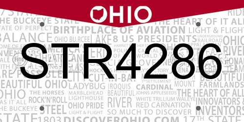STR4286 Ohio License Plate